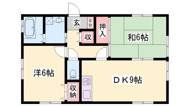 ムラツハイツI(2DK/2階)の間取り写真