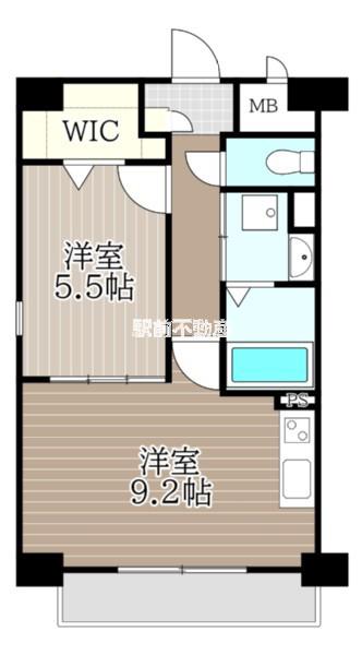 グランドシャトー花畑T・S(1LDK/5階)の間取り写真