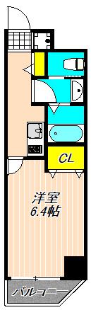イベリスコート(1K/4階)の間取り写真