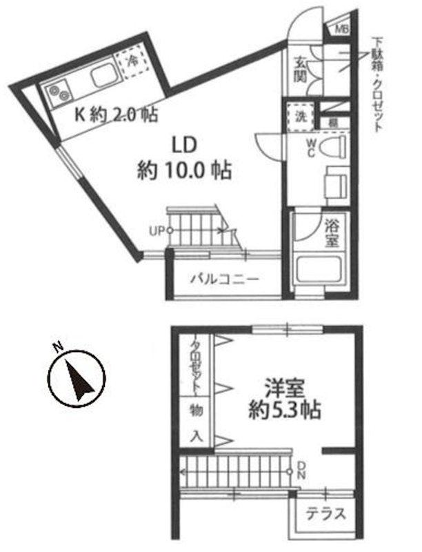 ヴィラ・ベーネ(1LDK/4階)の間取り写真