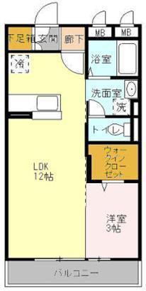 シーガル(1LDK/2階)の間取り写真