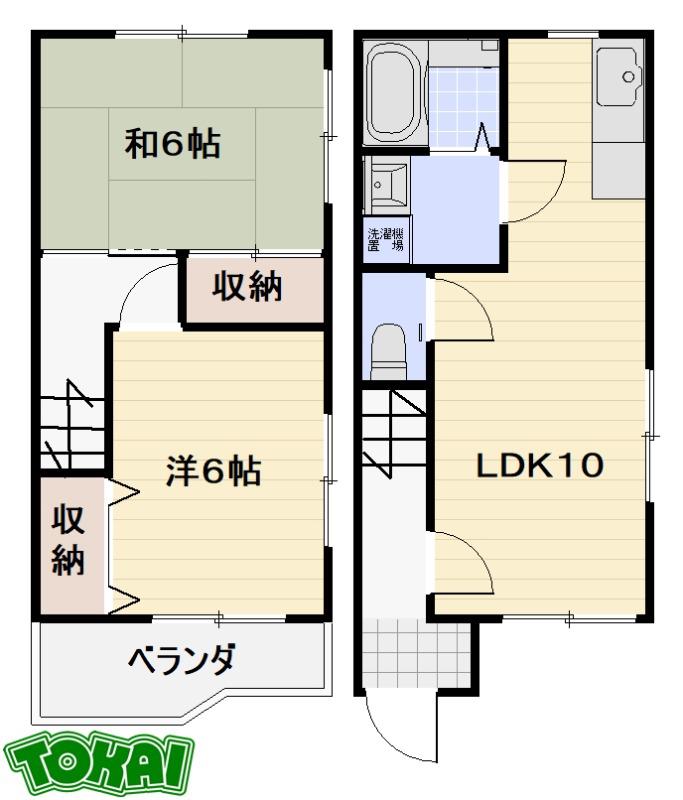 ハイツリープライツD(2LDK/1階)の間取り写真