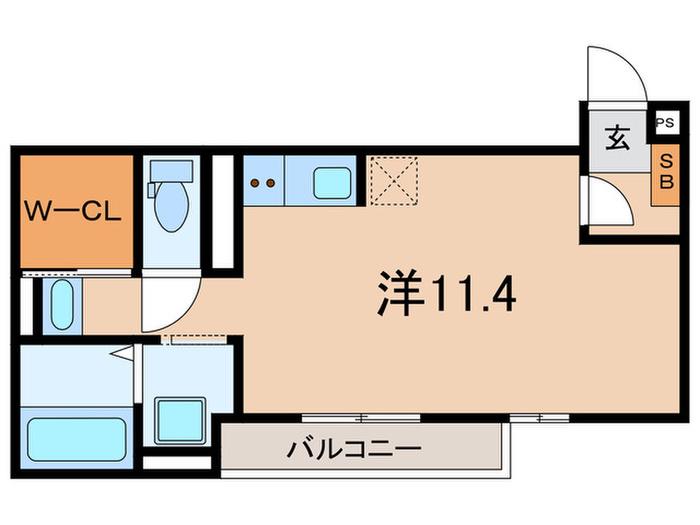 シャルマン ヴィオラ(ワンルーム/3階)の間取り写真
