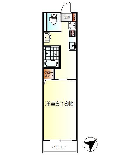 ネクサス広古新開(1K/4階)の間取り写真