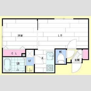 ベルメゾン北20(1LDK/2階)の間取り写真