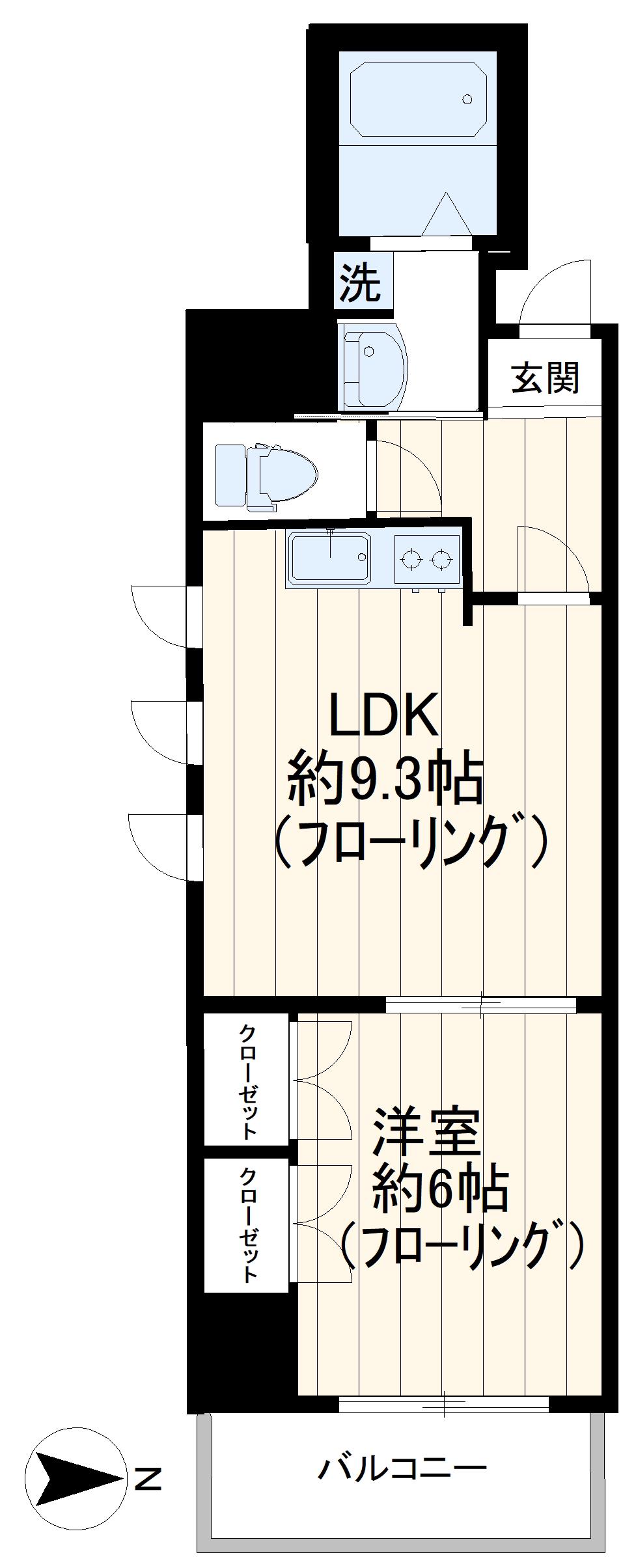 スカイコート中野2(1LDK/7階)の間取り写真