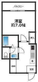 AILE神戸西(1K/1階)の間取り写真