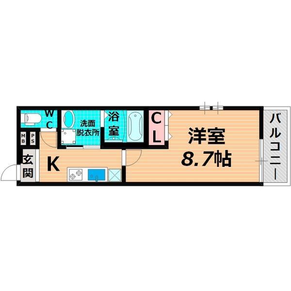 フジパレス関目III番館(1K/1階)の間取り写真