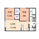ルオント(2LDK/1階)の間取り写真