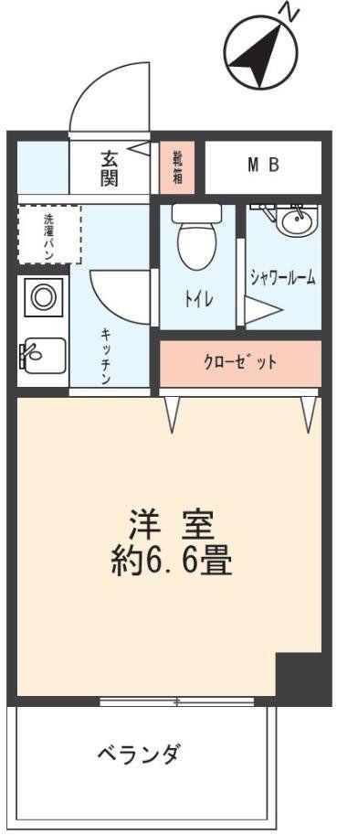 スターブル中原(1K/4階)の間取り写真