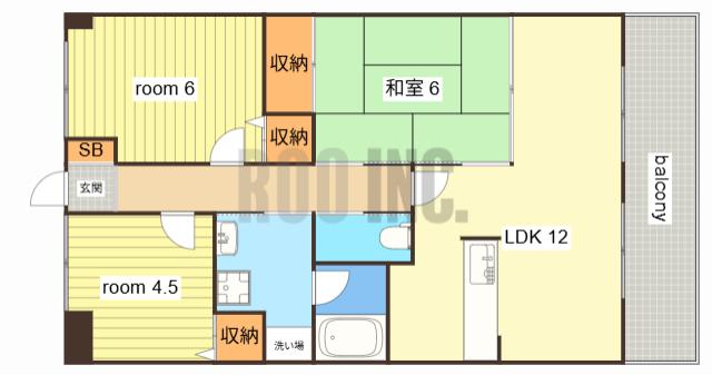 高岡中村コーポ パートII(3LDK/11階)の間取り写真