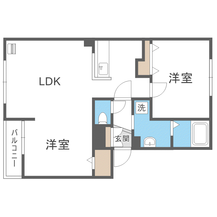 プリミエールN24(2LDK/3階)の間取り写真