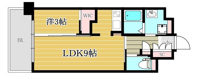 アルファシオサウスフォンテ(1LDK/2階)の間取り写真
