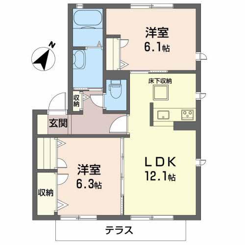 SHAMAISON夢源(2LDK/2階)の間取り写真