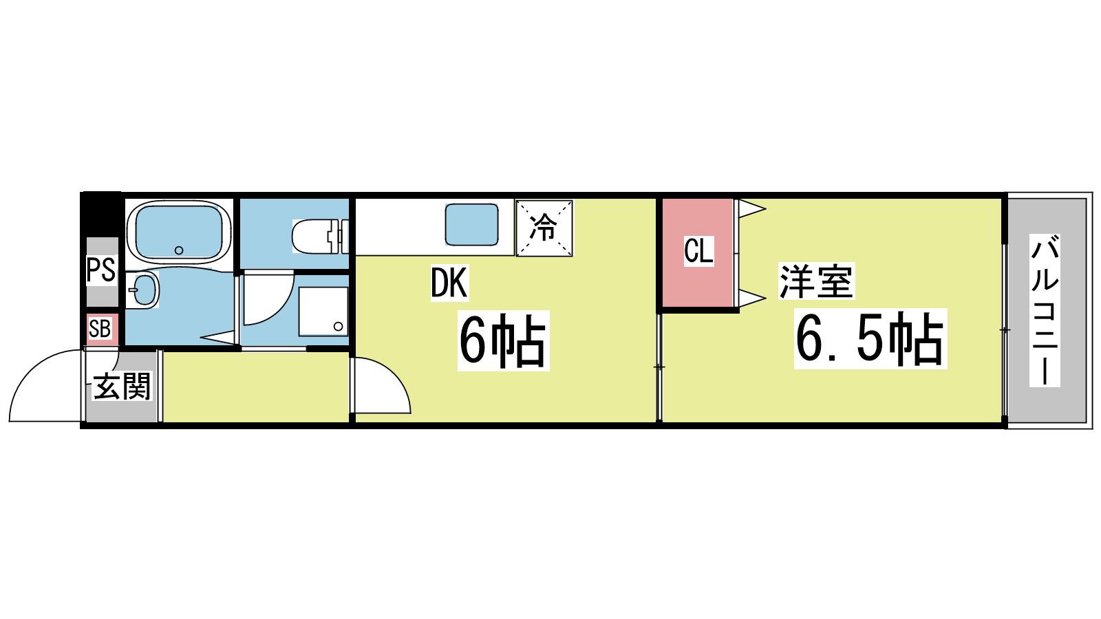 レヴィータ(1DK/4階)の間取り写真