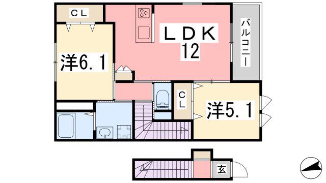 セントラル・アイランド(2LDK/2階)の間取り写真