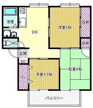 PATIO-N(3DK/1階)の間取り写真