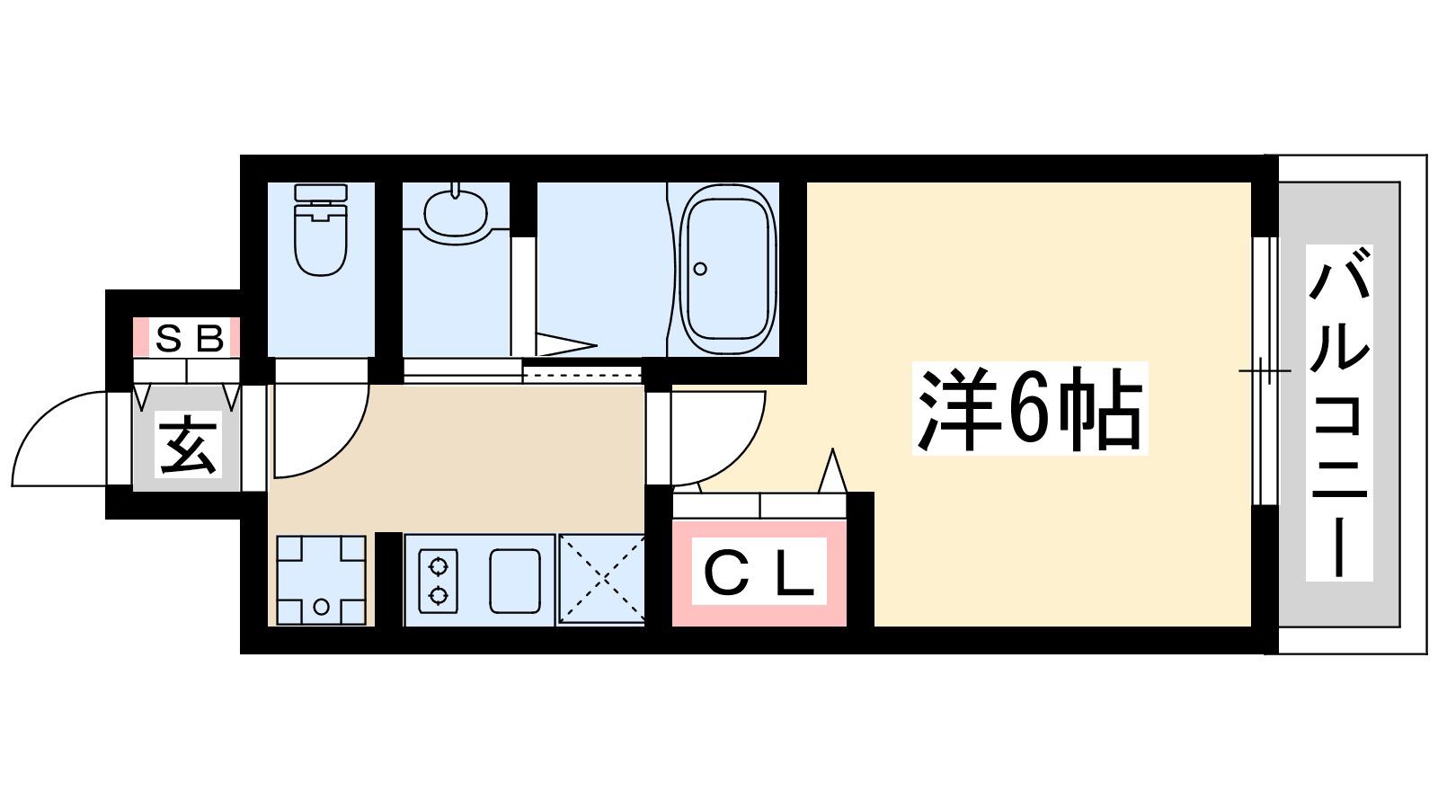 エステムコート新大阪15フロウ(1K/8階)の間取り写真