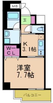 安堂寺マンション(1K/4階)の間取り写真