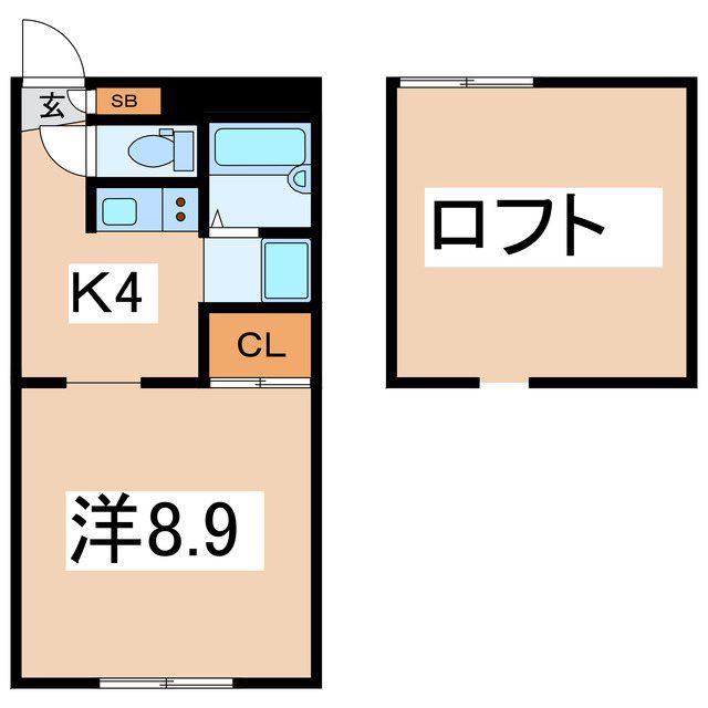 RE-BIRTH KOUSAI A(1K/2階)の間取り写真