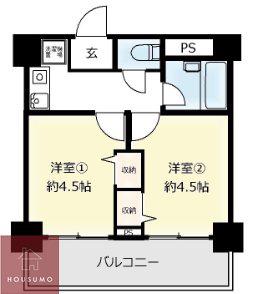 木川東エクセルハイツ(2K/6階)の間取り写真