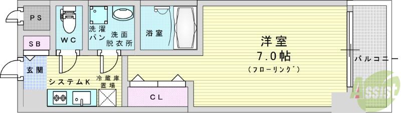 ライジングメゾン新大阪サウス(1K/5階)の間取り写真