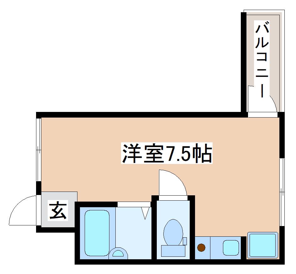 ベル東須磨(ワンルーム/2階)の間取り写真