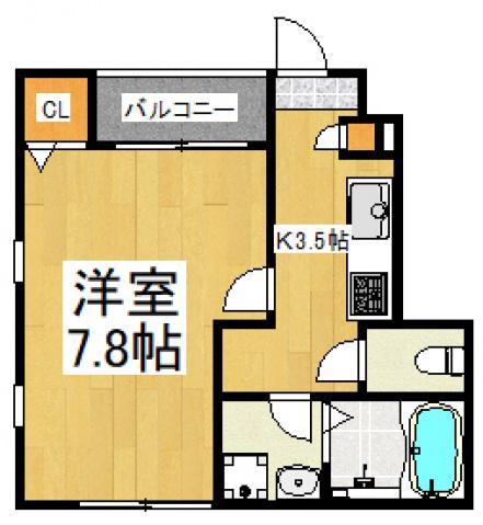 ベルシティ下井草(1K/1階)の間取り写真