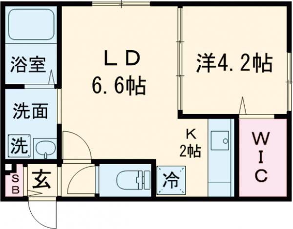 BELLE MAISON GRACE相生(1LDK/1階)の間取り写真