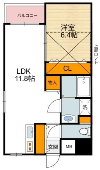 ルネサンライズ HORIMOTO(1LDK/5階)の間取り写真