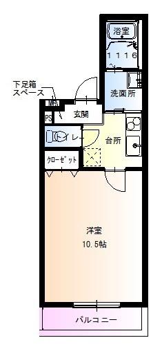 フジパレス山之内VII(1K/1階)の間取り写真