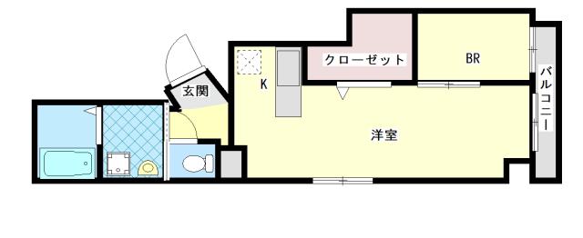 グランパルク橘館(1LDK/2階)の間取り写真