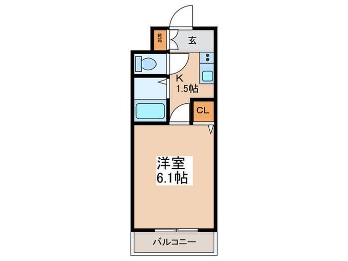 セレッソ中川(1K/3階)の間取り写真