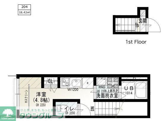 ソルナクレイシア荻窪IV(1K/2階)の間取り写真