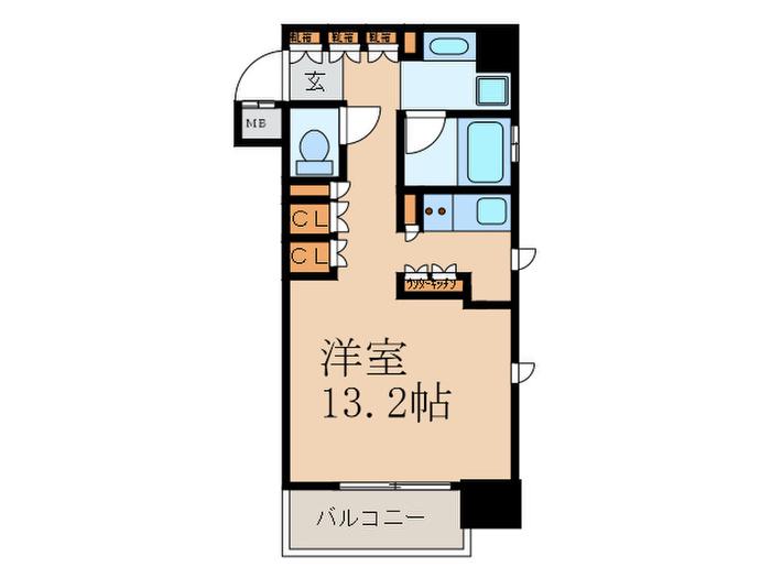 セイル江坂公園(ワンルーム/9階)の間取り写真