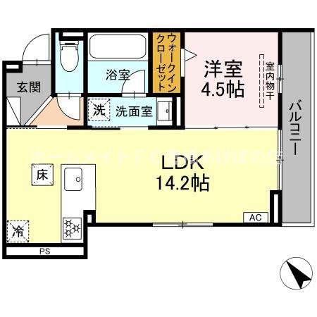 D-AVANCE佐藤一丁目(1LDK/1階)の間取り写真