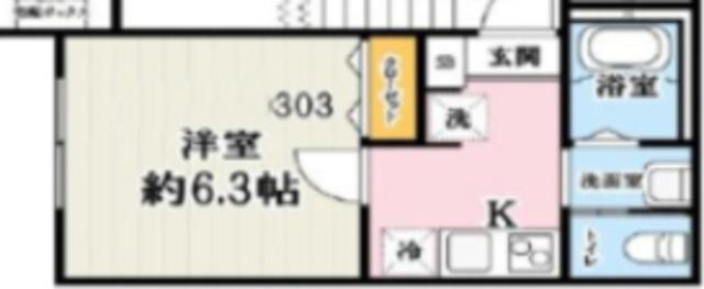 キャメル小手指2(1K/3階)の間取り写真