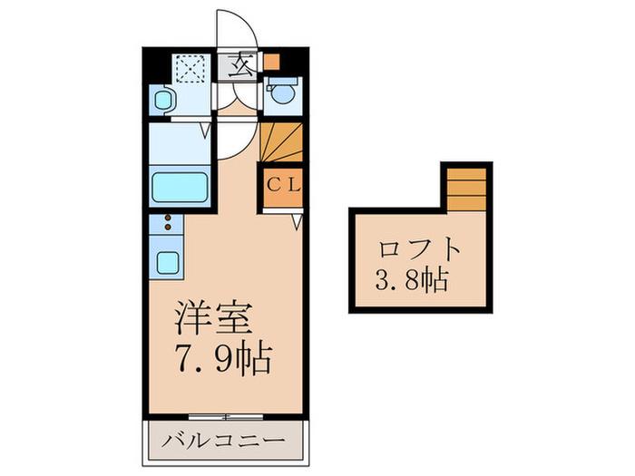 シャルムIII(ワンルーム/2階)の間取り写真