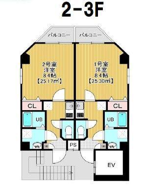金太郎ヒルズ388緑(1K/2階)の間取り写真