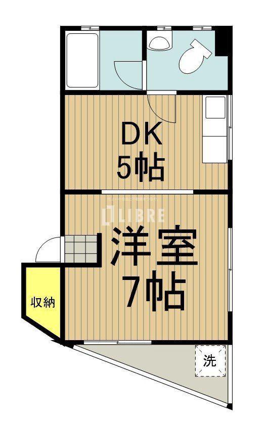 サンフローレ(1DK/1階)の間取り写真
