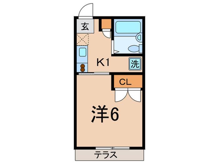ハイツケンユー(1K/1階)の間取り写真