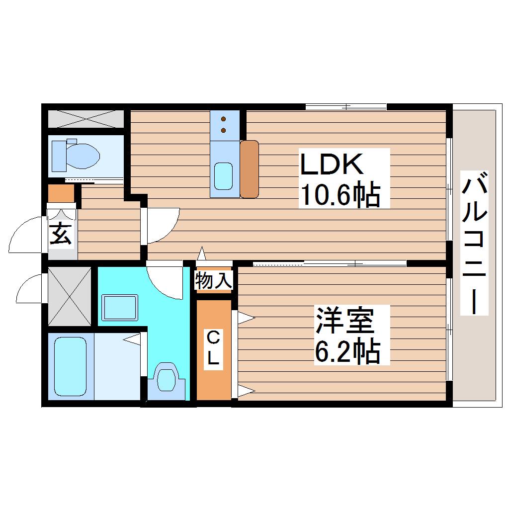 アヴァンティ コウ(1LDK/3階)の間取り写真