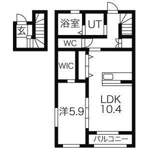 CASA DI さくら(1LDK/2階)の間取り写真