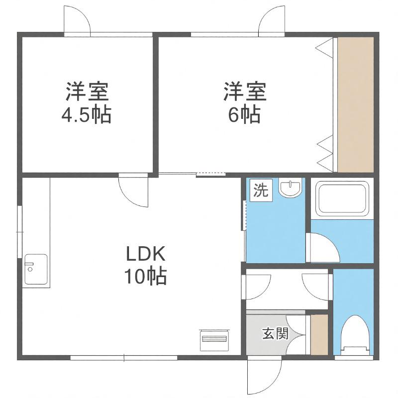 ベルラ札幌(2LDK/1階)の間取り写真