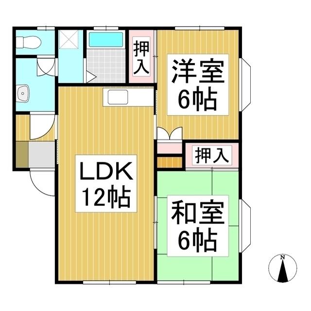 メゾンシゲオ(2LDK/1階)の間取り写真