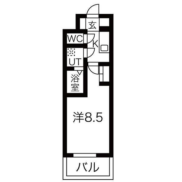 アーバンフラッツ新大阪II(1K/9階)の間取り写真