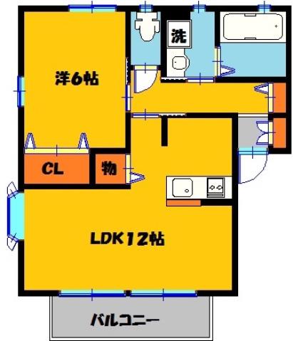 ヴェルデ(1LDK/2階)の間取り写真
