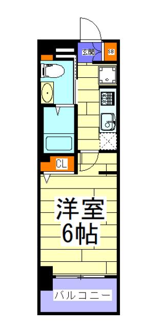 エステムプラザ大手前エヴァース(1K/3階)の間取り写真