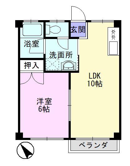 メゾン棚橋(1LDK/3階)の間取り写真