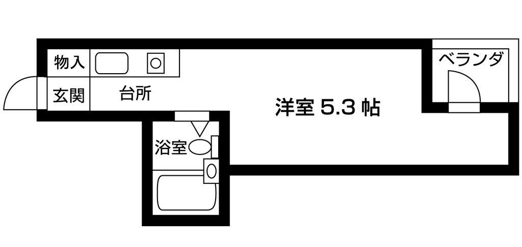町屋ニュートーキョービル(ワンルーム/5階)の間取り写真